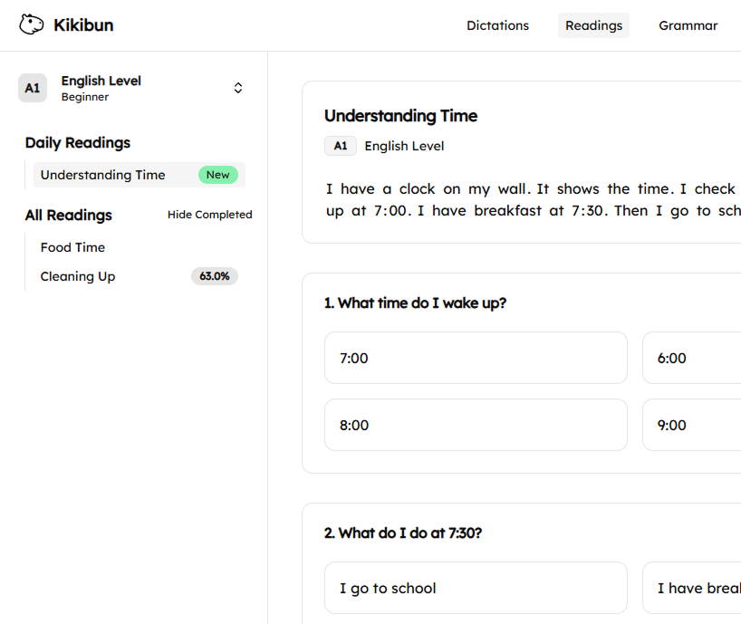 Daily Readings & Quizzes